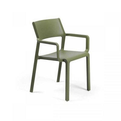 Chaise polypropylène et fibre de verre TRILL Vert agave 82x58x53 cm