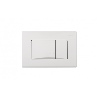 Plaque de commande ABS PLAN blanche double touche pour réservoir encastré 25.5x17 cm
