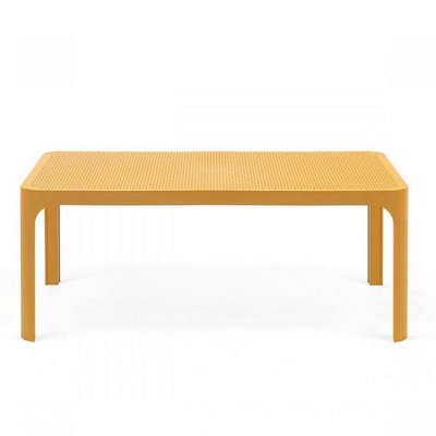 Table polypropylène et fibre de verre traité anti UV NET Jaune senape rectangulaire avec patins anti-dérapants 40x100x60 cm