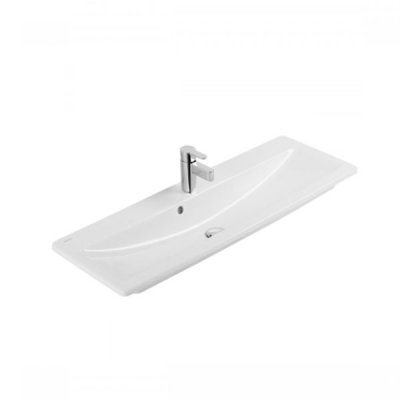 Vasque semi encastrée céramique LOOK blanc rectangulaire 103x36 cm