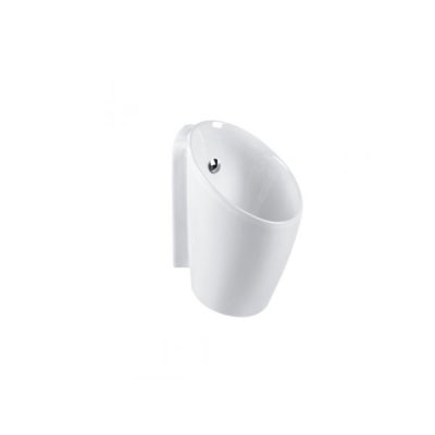 Urinoir chine vitreuse SANLIFE blanc d'angle avec alimentation arrière et diffuseur 37x26x45 cm