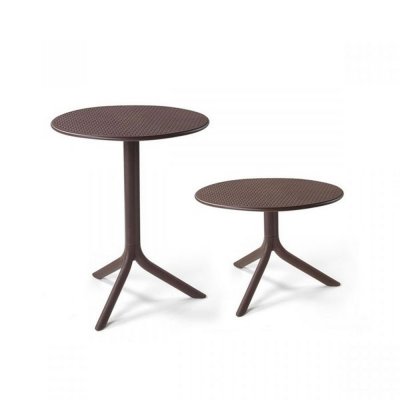 Table polypropylène et fibre de verre traité anti UV STEP Café double hauteur 76-40x60 cm