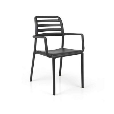 Chaise polypropylène et fibre de verre COSTA Antracite 86x59x56 cm