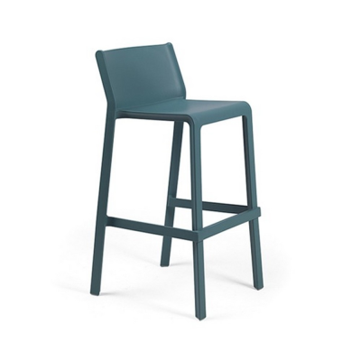 Tabouret polypropylène et fibre de verre traité anti UV TRILL Bleu ottanio avec patins anti-dérapants 96x50x76 cm