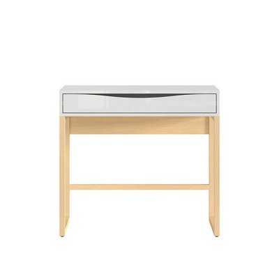 CONSOLE PORI BLANC BRILLANT/CHÊNE POLONAIS