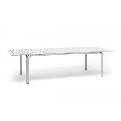 Table DurelTOP en polypropylène traité anti-UV ALLORO Blanc extensible 73x210-280x100 cm