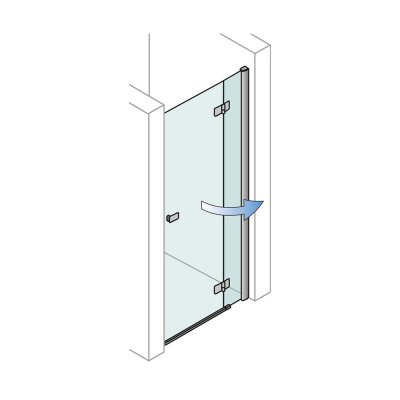 Porte de douche verre trempé CRISTAL blanc droite entre 3 murs 90x185 cm