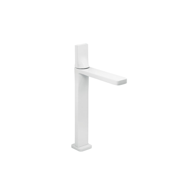 Mitigeur de lavabo allongé laiton LINE 42 blanc chromé sans vidage