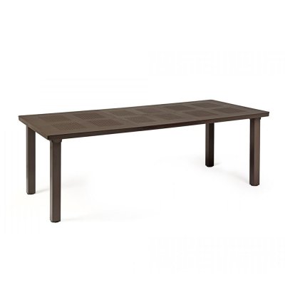 Table DurelTOP en polypropylène traité anti-UV LEVANTE Café extensible 74x160-220x100 cm