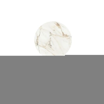 Table aluminium FLUTE Argent/Marbré blanc ronde rabattable 74x59 cm