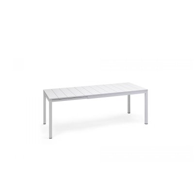 Table DurelTOP en polypropylène traité anti-UV RIO Blanc extensible 76x140-210x85 cm