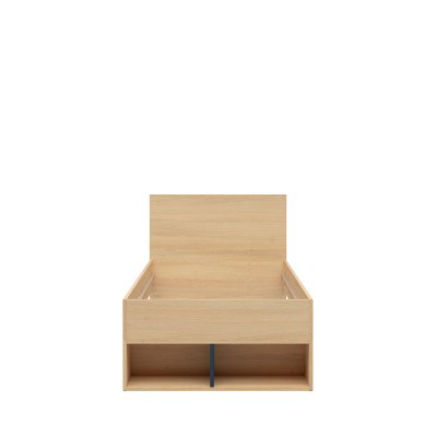 Lit WESKER chêne polonais/ bleu marine 90x200 cm avec rangement