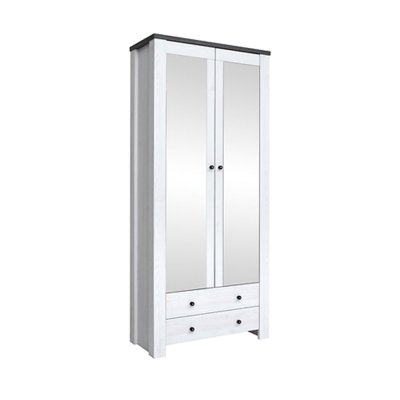Armoire ANTWERPEN mélèze sibiu clair/ pin larico 2 portes 2 tiroirs  88x201x40 cm