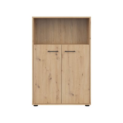 Bibliothèque SPACE OFFICE chêne rustique 2 portes 80x122x37 cm