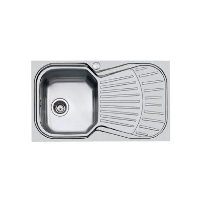 Evier F2000 inox Microfoster 1 cuve droite 1 égouttoir sans vidage 3,5 86x50 cm