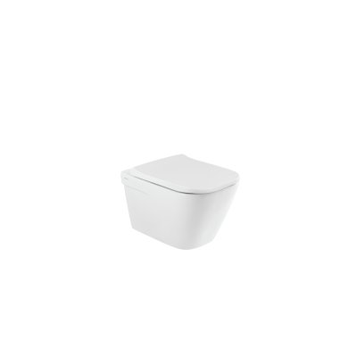 Pack cuvette suspendue LOOK blanc rimflush abattant slim slowclose