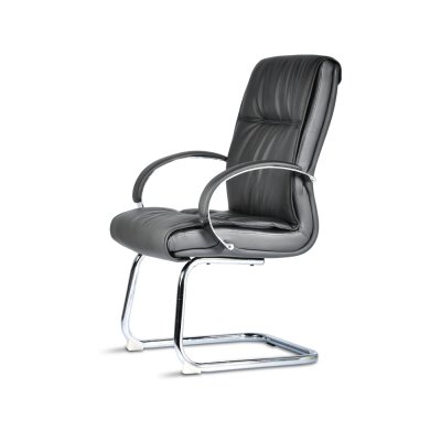 Siège visiteur GEMMA Noir avec accoudoirs