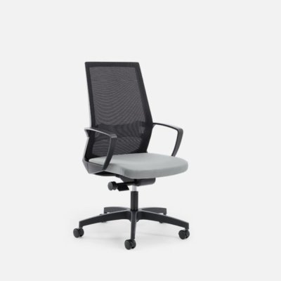 Fauteuil de direction LYNX Grège avec accoudoirs
