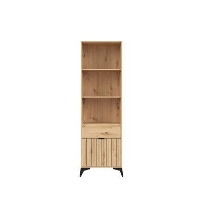Bibliothèque LAMEA chêne rustique 1 porte 1 tiroir 60x197x41 cm