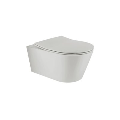 Pack Cuvette suspendue URB.Y 52 Rimflush Gris Mat abattant slim clipoff
