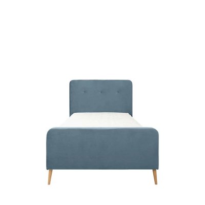 Lit tapissé SALTA bleu SOLO 262 90x200 cm (Traverses incluses)