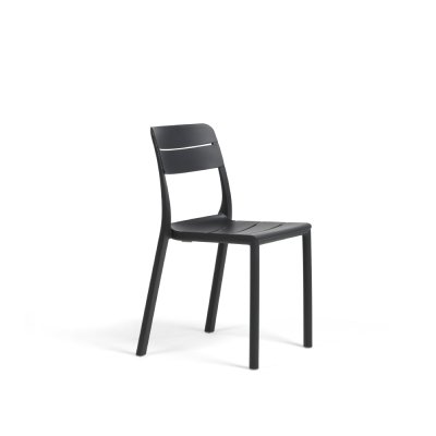 Chaise en polypropylène CASSIA Bistrot Anthracite