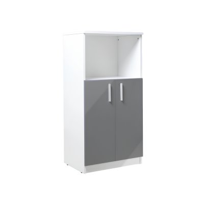 Colonne 2 portes Gris Foncé Brillant L60x H120x P42 cm	