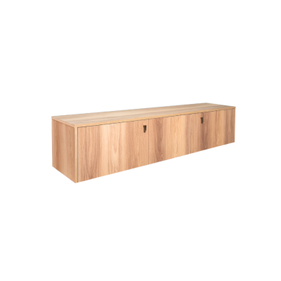 Meuble KOMPO L180 caisson noir façades bois mat habillage bois mat