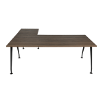 Bureau droit avec retour C&C 200x100+80x60 cm structure antracite/ plateau avrupa