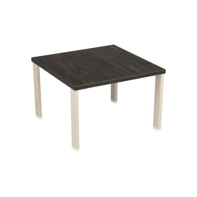 Table basse carrée 60x60 cm structure ivory/ plateau rebab