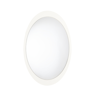 Miroir avec cadre OVAL blanc support MDF revêtu de PVC 90x60 cm