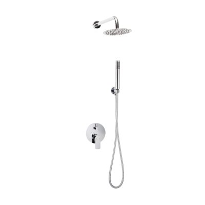 Système de douche encastré LUSO 4 voies rosace rond Chromé