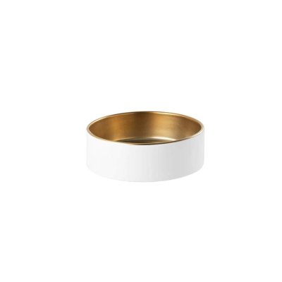 Vasque à poser ROUND Doré Mat/ Blanc Mat diamètre 45 cm