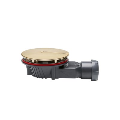 Bonde de douche extra plate SLIM+ Métal Doré mat D90mm H40mm