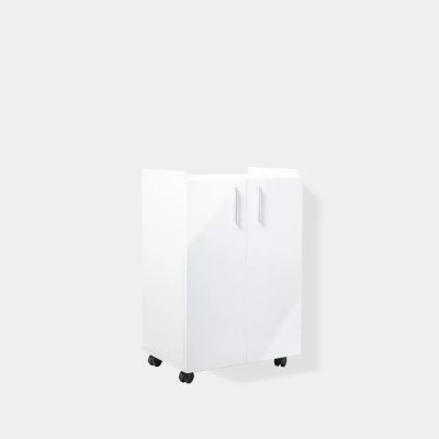 Desserte avec roues 2 portes Deep White L60x H90x P42 cm