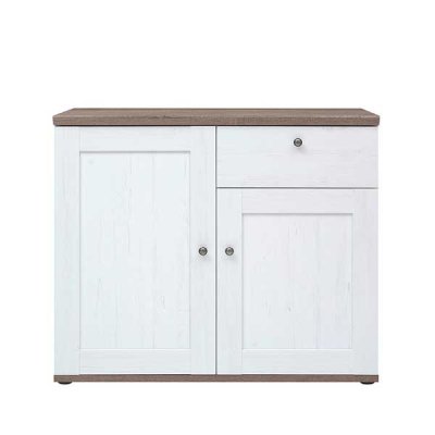 COMMODE STOCKHOLM 2PORTES 1TIROIR BLANC ET CHÊNE