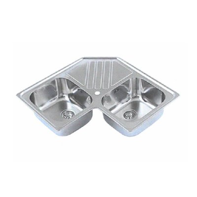evier FARO 2 cuves angle 83X83 avec vidage et siphon