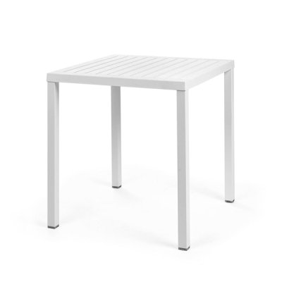 Table DurelTOP en polypropylène traité anti-UV CUBE Blanc empliable 75x70x70 cm