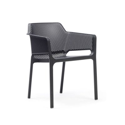 Chaise polypropylène et fibre de verre NET Antracite 80x60x58 cm