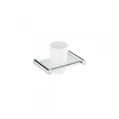 Porte-verre laiton ALFA mural chromé 17x11x11.4 cm