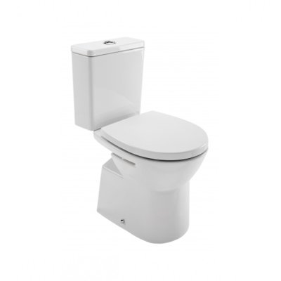 Pack cuvette porcelaine vitrifiée EASY blanc avec abattant thermoplast S/V et alimentation par dessous du réservoir 64x35x76.7 c