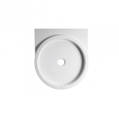Receveur de douche céramique WCA blanc rond fond lisse 80x90x10 cm